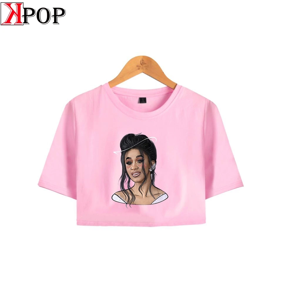 Cardi B принт модная популярная базовая Повседневная Уличная Летняя женская