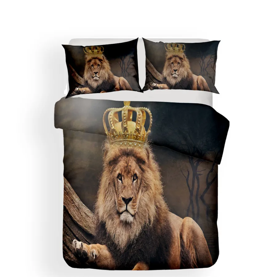 HELENGILI 3D طقم سرير الأسد طباعة حاف مجموعة غطاء Bedcloth مع المخدة طقم سرير المنسوجات المنزلية # DW-02 HELENGILI 3D طقم سرير الأسد طباعة حاف مجموعة غطاء Bedcloth مع المخدة طقم سرير المنسوجات المنزلية # DW-02