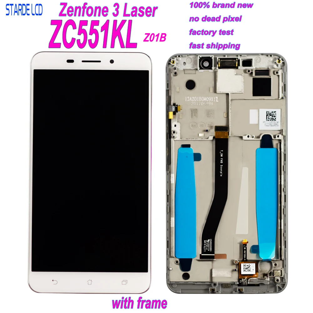Skup 5.5 dla Asus ZenFone 3 Laser ZC551KL Z01BDC wyświetlacz LCD montaż digitizera ekranu dotykowego z ramą wymiana LCD z narzędziami