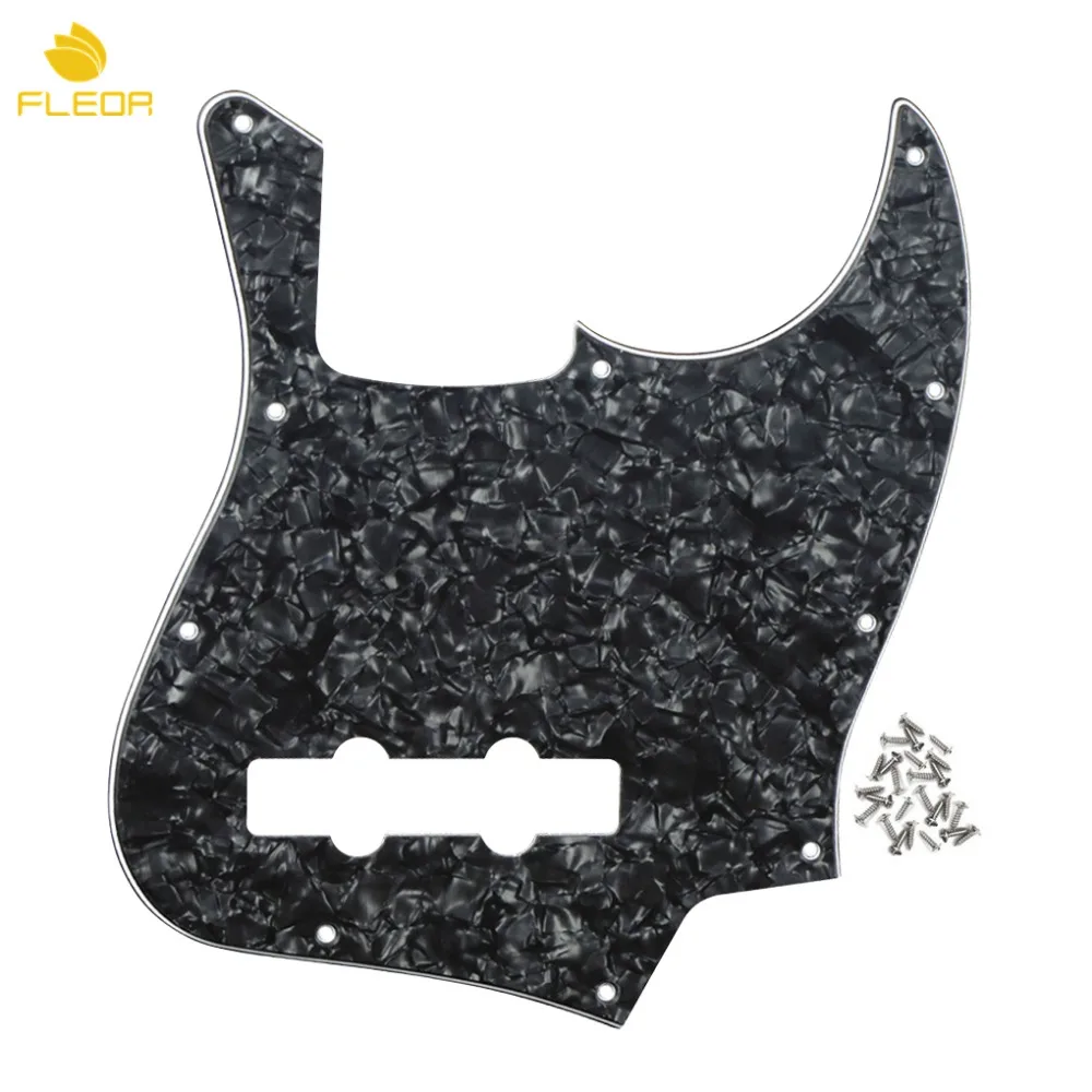 FLEOR черная жемчужная Накладка для гитары 4 струны JB Bass Pickguard скретч пластина 4Ply и винты для американских/мексиканских Бас частей