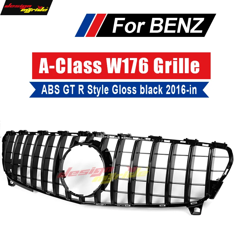 online W176 GTR Estilo Amortecedor Dianteiro Grade Da Grade de Alta Qualidade ABS Preto malha para Mecedes Benz W176 A Classe A180 A200 A260 A45AMG 2016 18