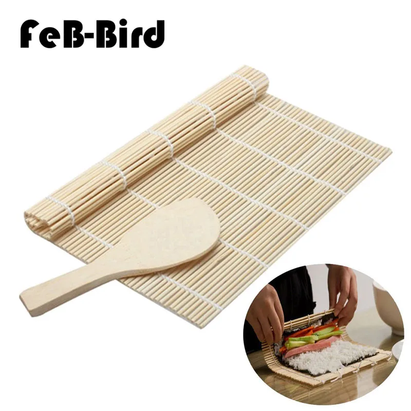 Bamboo Sushi Maker, Bamboo Sushi Rolling Kit Mat With Rice Paddle, Best