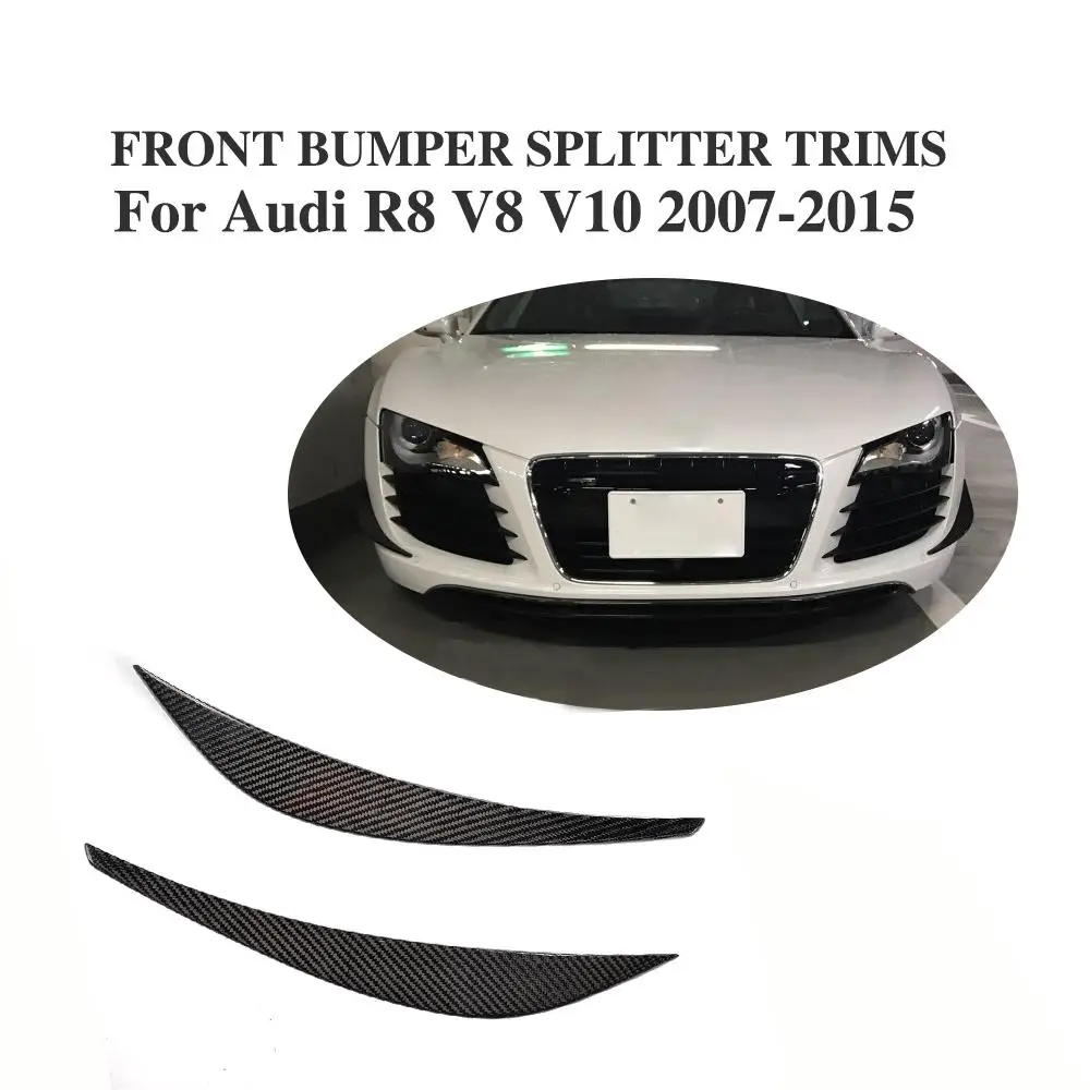 

For Audi R8 Carbon Fiber Front safety spoiler R8 Front safety vane For Audi R8 Carbon fiber decorative deflector Bumper turbulen