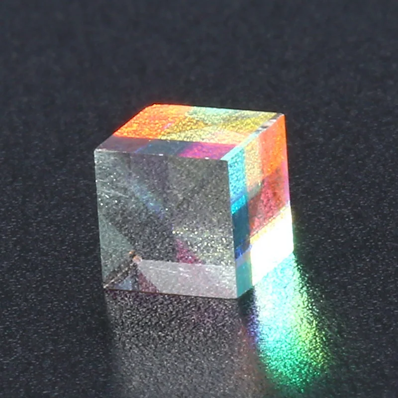Optical Glass Cube Defective Cross Dichroic Prism Mirror Combiner Splitter Decor  10x10mm 18x18mm 5x5mm Transparent Module Toy