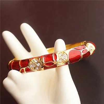 Китайская перегородчатая эмаль цвет Женские Браслеты Стразы эмалевый браслет Высокое качество модные ювелирные изделия подарок на день рождения - Окраска металла: style10