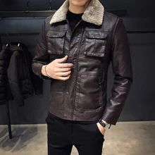 Мужские Куртки из искусственной кожи, повседневная мужская однотонная одежда, осенне-зимняя верхняя одежда для мотоциклистов, плюс размер 4XL, карманы