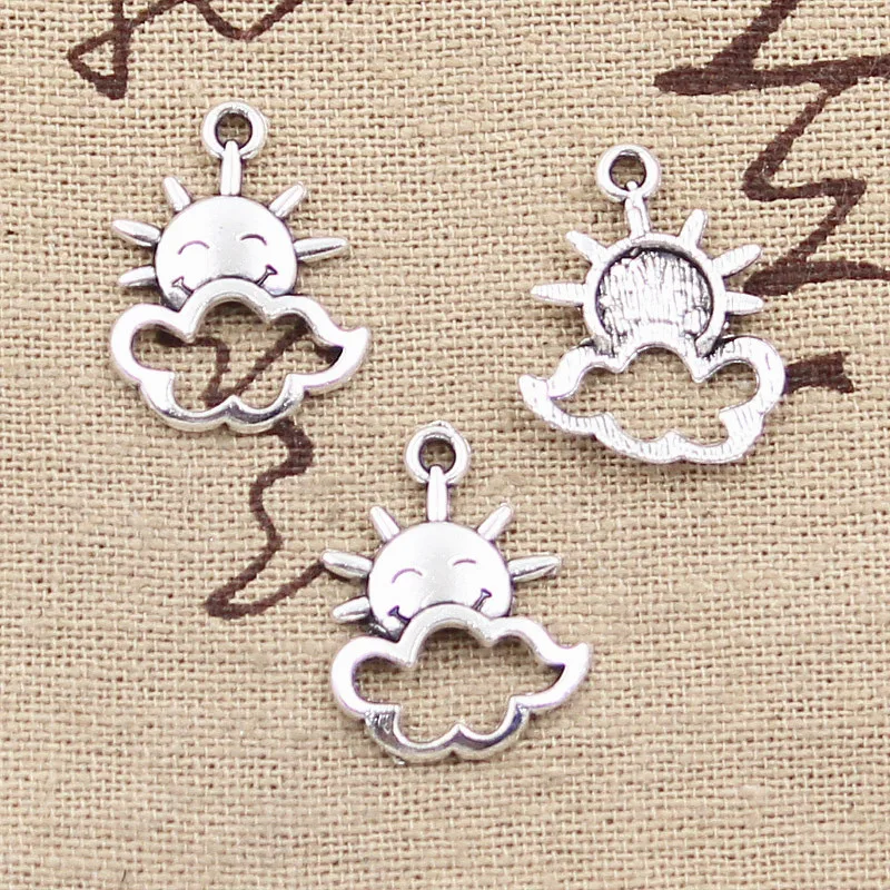 

15pcs Charms Sun Cloud 20x17mm Antique Making Pendant fit,Vintage Tibetan Bronze Silver color,DIY Handmade Jewelry