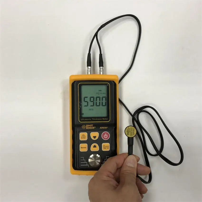 

AR850+ Ultrasonic Thickness Gauge Tester Sound Velocity Meter Metal Width Measuring 1.2 to 225MM For Steel Aluminium Plate
