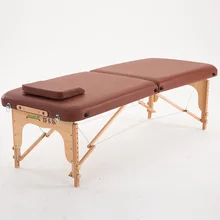 70cm Wide 2 Fold Comfort Wood Massage Table Bed W/Carry Case Salon Furniture Folding Portable Thai Spa Massage Table Tattoo Bed