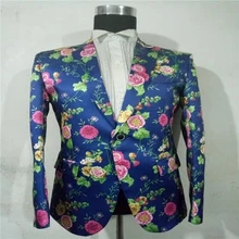 Полный цветочный принт мужской смокинг куртка/может таможенный Размер изготовление