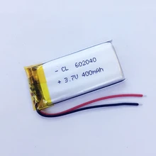 3,7 в 400 мАч 602040 литий-полимерный Li-Po Li ion Перезаряжаемые Батарея клетки для Mp3 MP4 MP5 gps Оборудование для psp Мобильный bluetooth