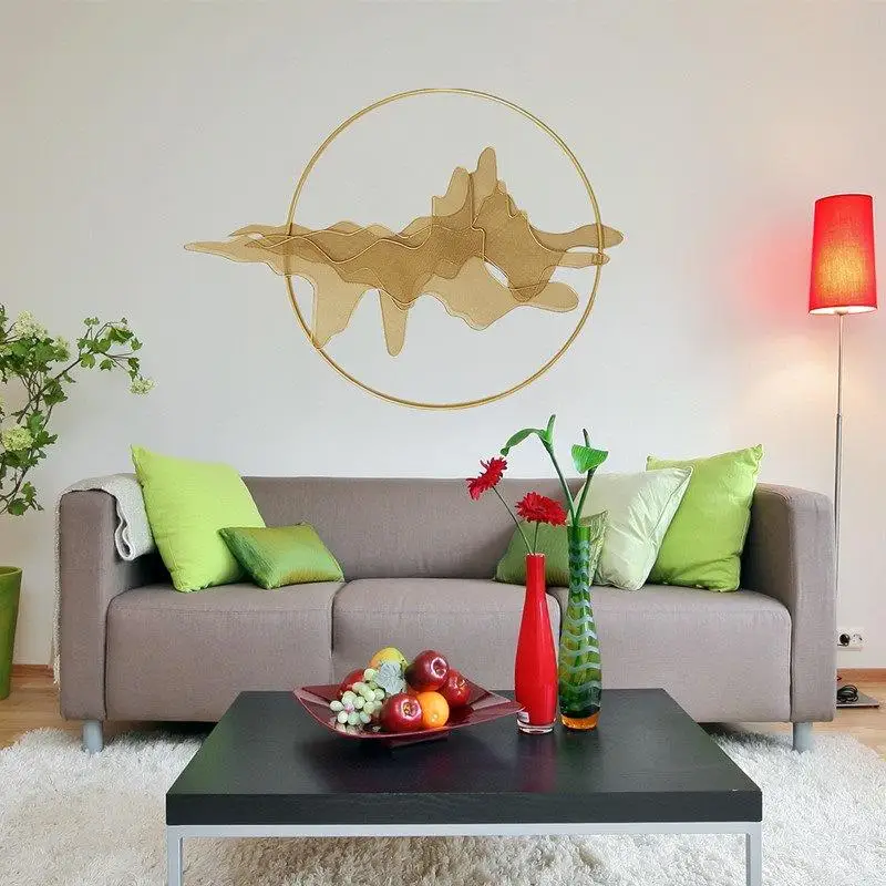  Chinese Wrought Iron Fake Water Mountain Wall Hanging Crafts Livingroom Bedroom Wall Decoration Pen - 33050481918