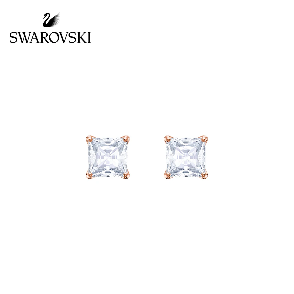 

Original Genuine Swarovski ATTRACT Exquisite square all-lady decor crystal earrings simple Stud earrings for lady5430365 5431895