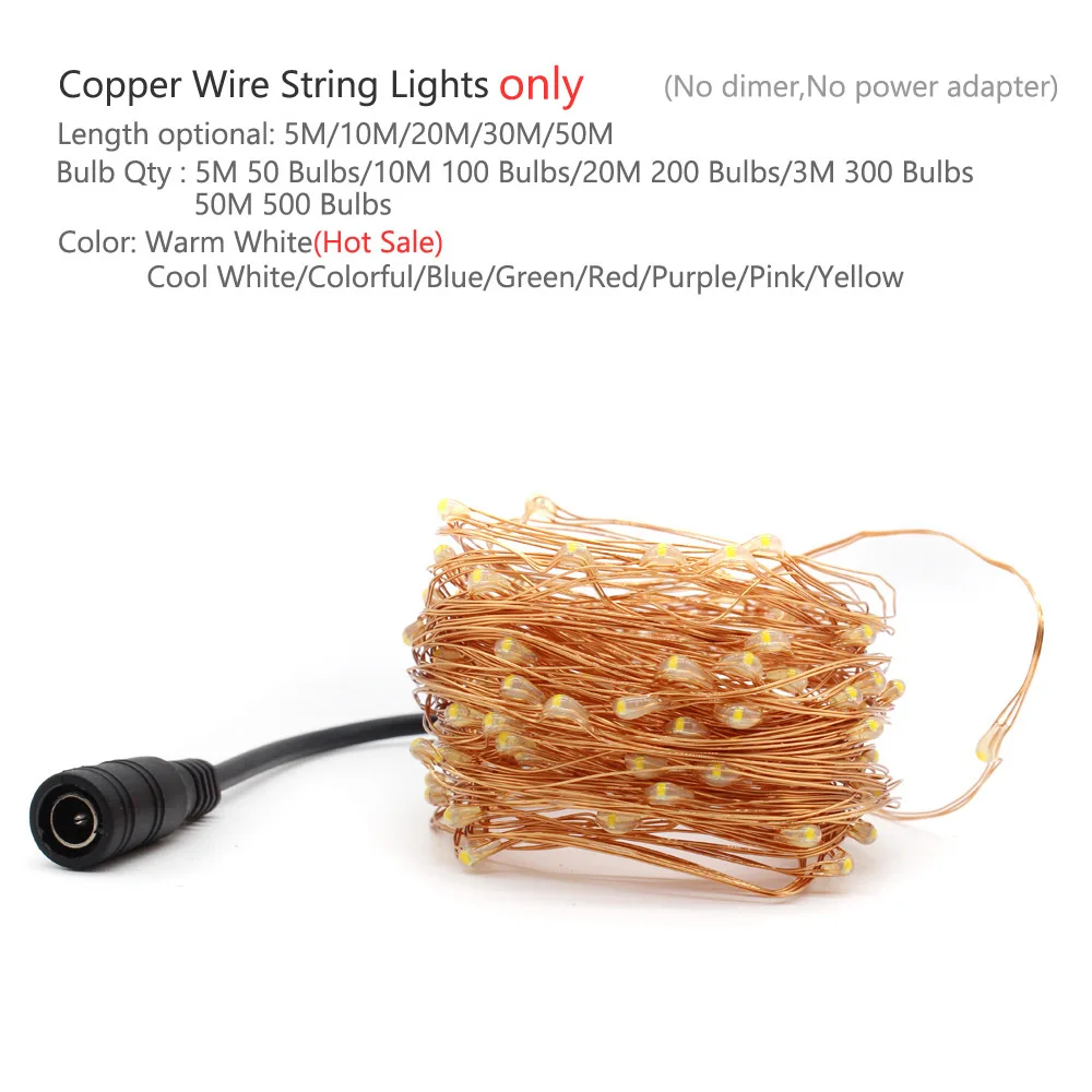 Copper Wire String Light Only