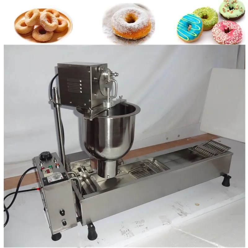 

Electric Single row Automatic donut maker fryer machine Doughnut maker with 3 Size moulds donut making machine