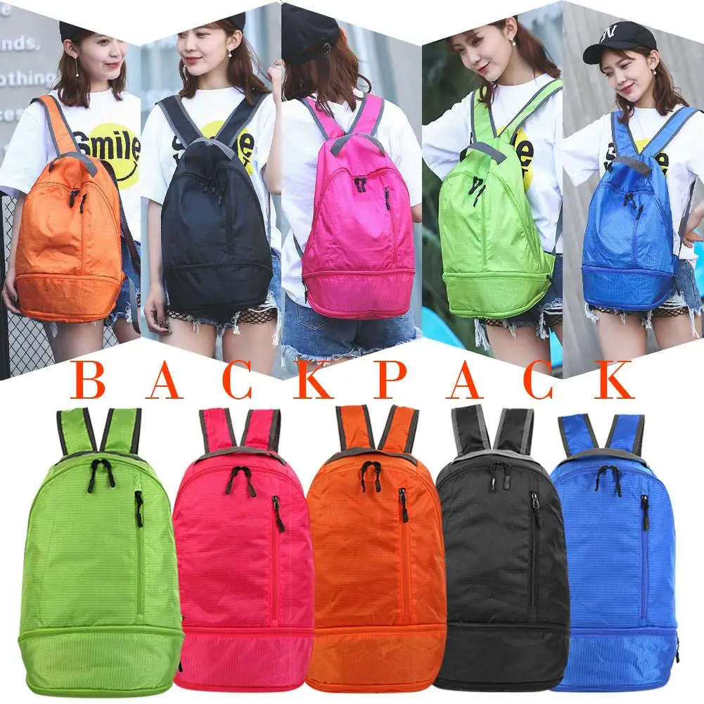 Fashionable Folding Bag Large Capacity With Space For Ball Shoes Storage Waterproof Sand-proof Outdoor Fitness Sports Backpack Fashionable Folding Bag Large Capacity With Space For Ball Shoes Storage Waterproof Sand-proof Outdoor Fitness Sports Backpack