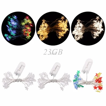 

3/5m 30/50LED Waterproof Stars Copper Wire Fairy String Lights Battery Operated Xmas Wedding Decor J24
