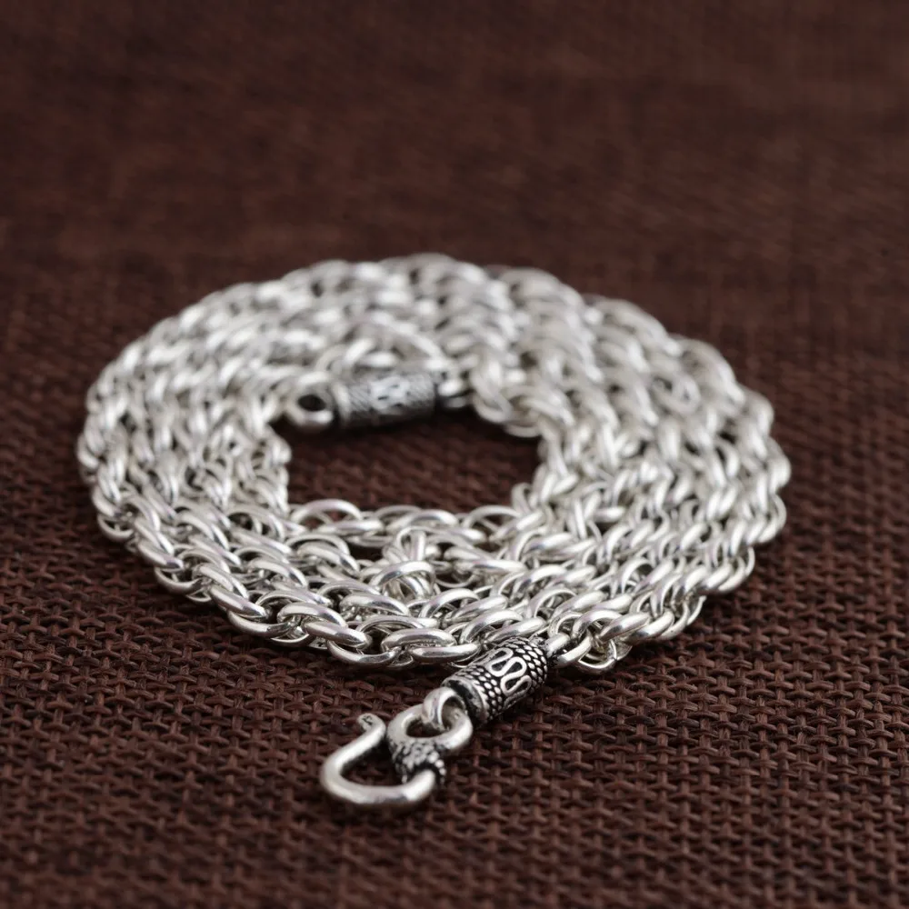 BALMORA Настоящее 925 пробы серебро ретро простые цепочки ожерелья для мужчин женщин DIY пара кулон аксессуары подарок Мода Bijoux