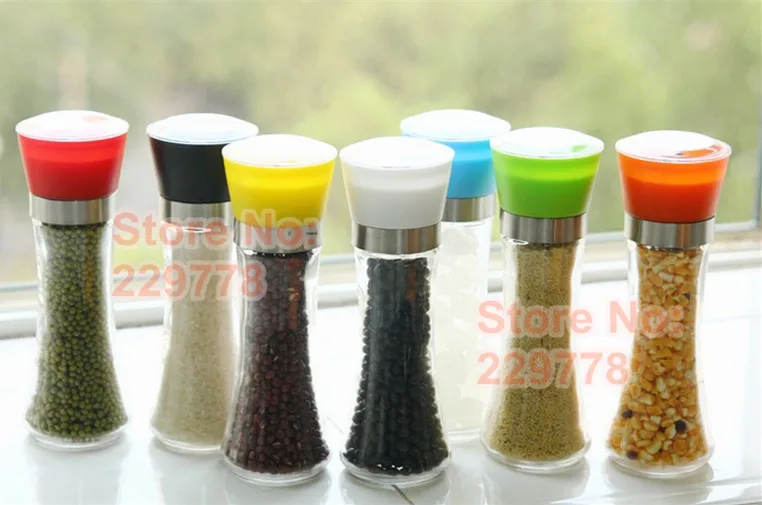 Manual glass 1 pc Pepper /Salt/ Herb/spice Mill Grinder Gourmet Cooking Set high quality kitchen
