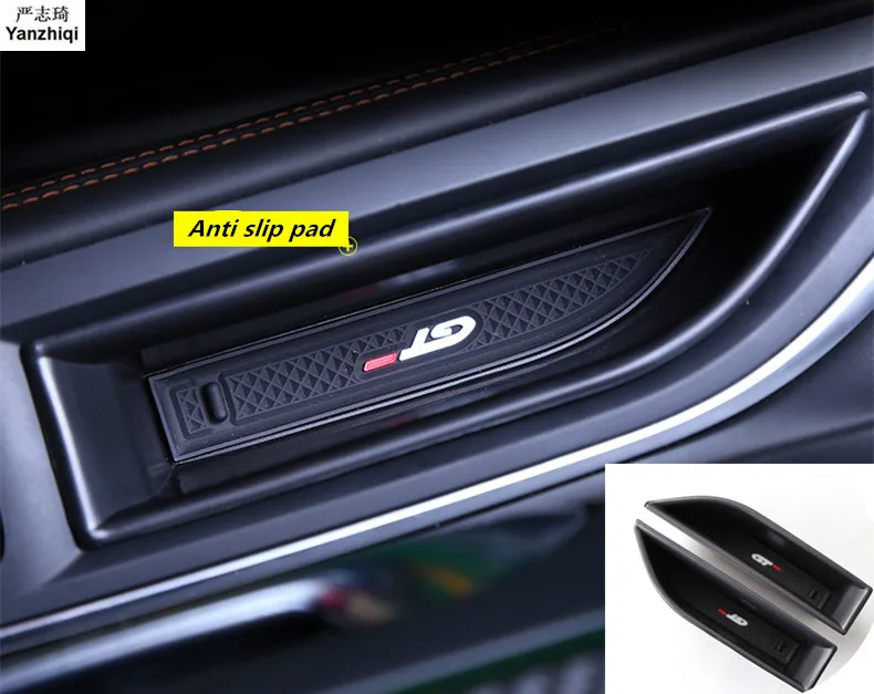2PCS Front Door Storage Box For Peugeot 3008 5008 2017 Armrest Glove Card Bin