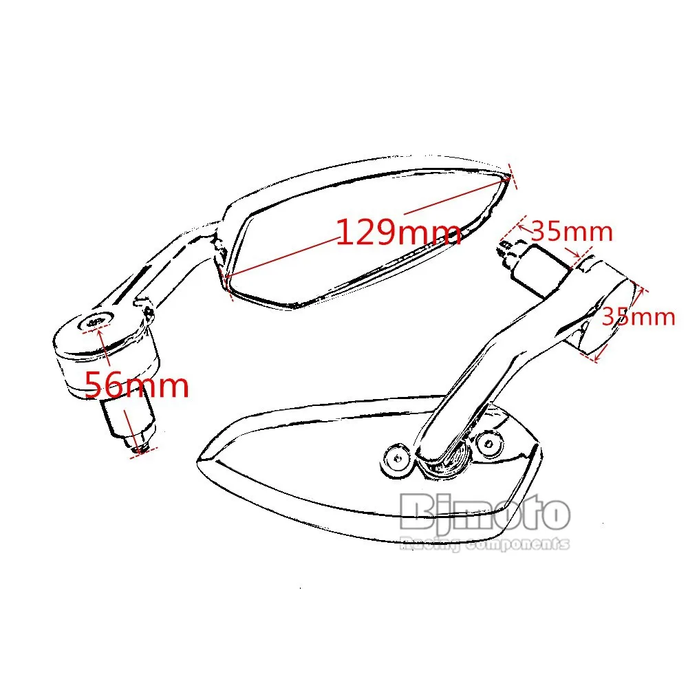 BJMOTO универсальный мотоцикл алюминий зеркало заднего вида Ручка Бар Конец для Honda Suzuki Kawasaki Yamaha