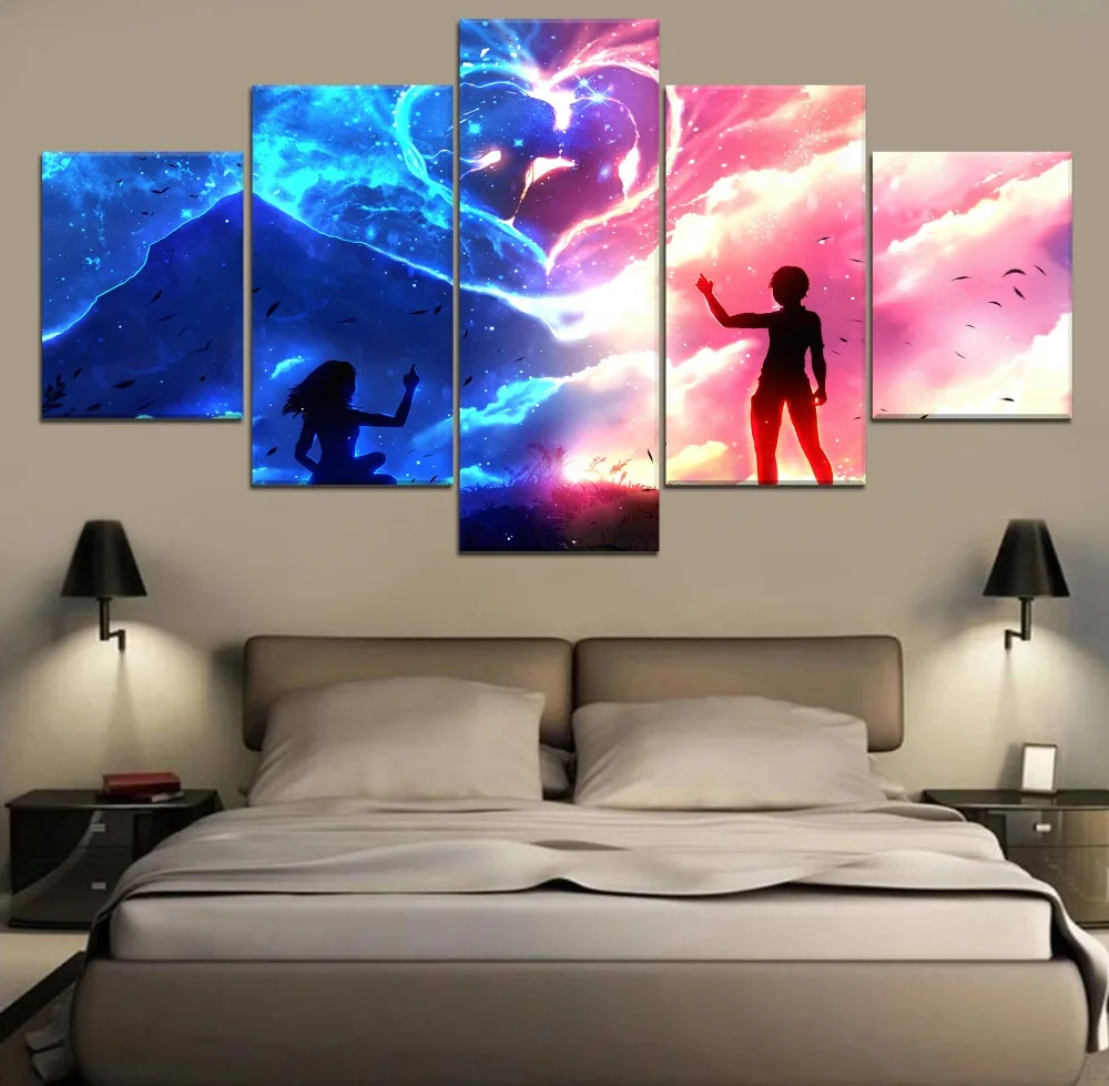

5 Piece Painting Canvas Anime Landscape HD Print Decor Modern Decor Painting Canvas Wall Art Home Living Room Painting Artwork