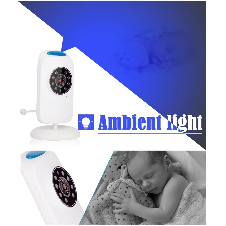 GB103 camara bebe монитор 2 4 дюйма TFT LCD ИК ночной Светильник ночного видения температуры