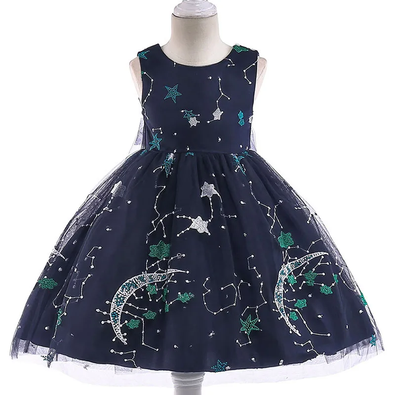 

New Stylish Kids Girl Princess Dress Appliques Beautiful Evening Party Dress Flower Girl Dress For Baby Girl L5036