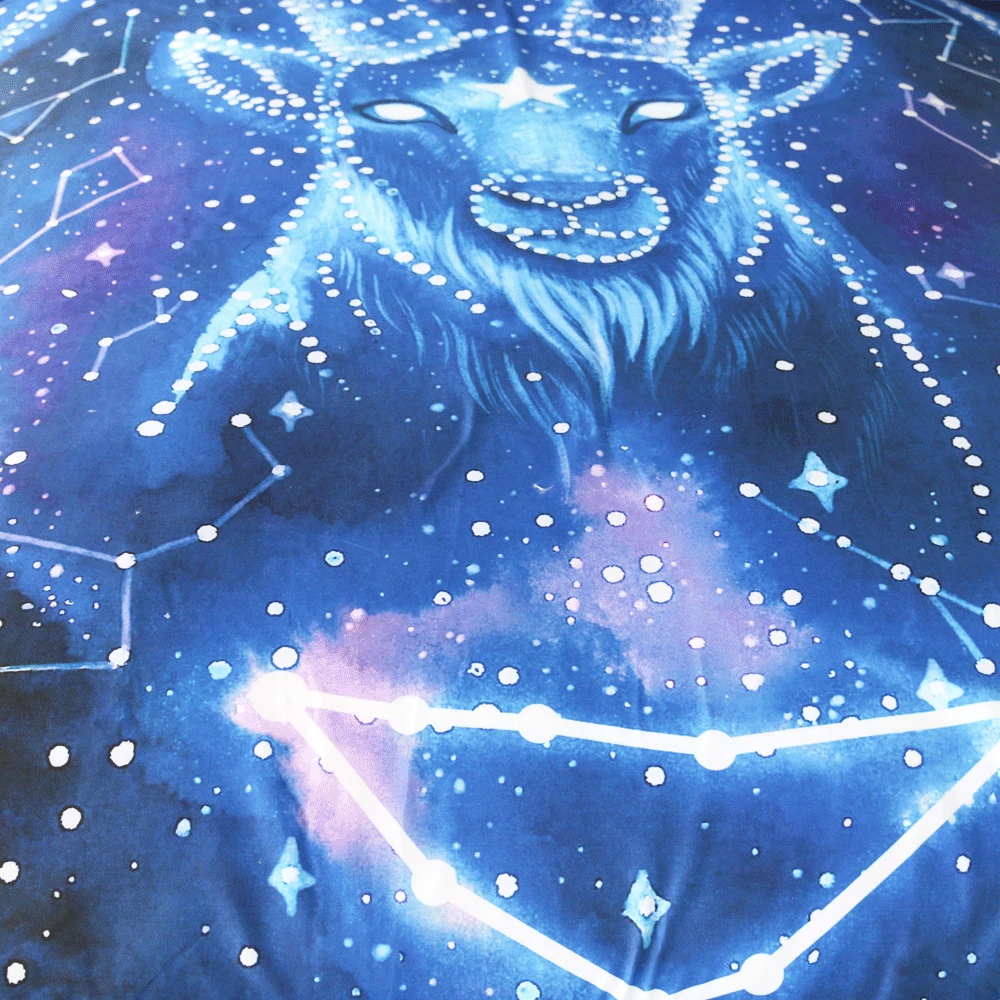 Steinbock by Pixie Cold Art комплект постельного белья Овен овечка пододеяльник созвездия знаки кровать набор КОРОЛЕВА ЗОДИАК галактика звезды