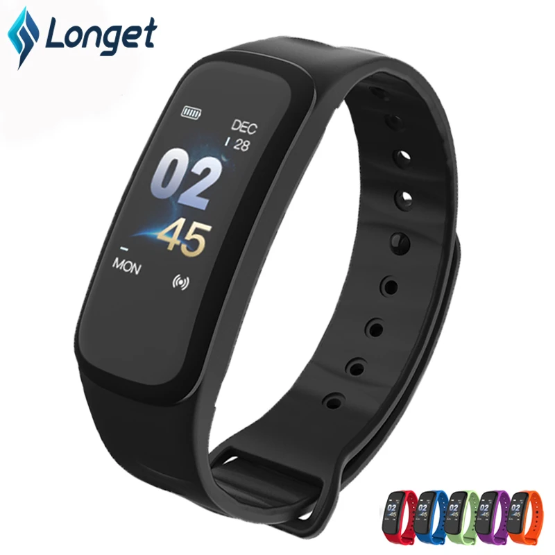 

Longet C1Plus Fitness Tracker Blood Pressure Heart Rate Monitor Smart Bracelet Sleep Monitor Smart Band Sport for Android IOS