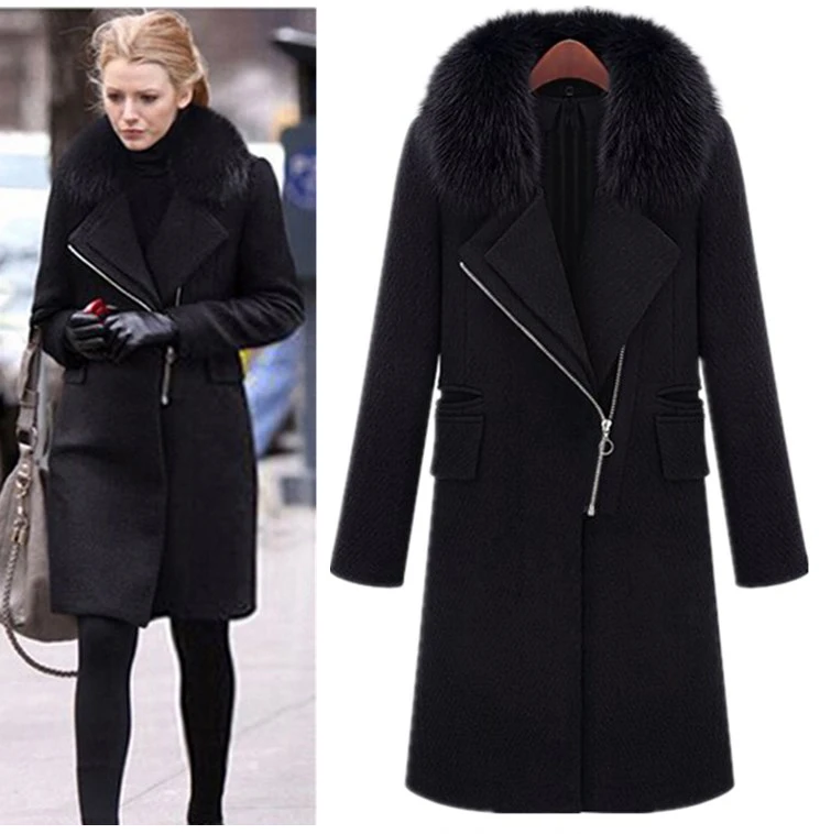 Plus Size S XXXL font b Women b font Medium Long Design Woolen font b Jacket