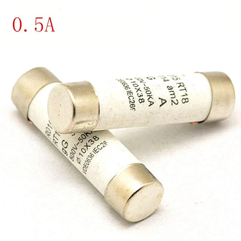 5pcs/lot POWDER FILLED CARTRIDGE CYLINDRICAL FUSE RO15 10*38 Ceramic