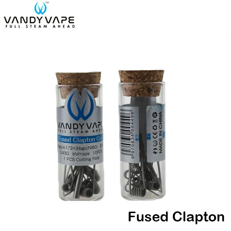 

10pcs/lot Original Vandy Vape Fused Clapton Coil 0.43ohm 26ga(A1)x2+36ga(Ni80) For E Cig Tank RTA RBA RDA DIY