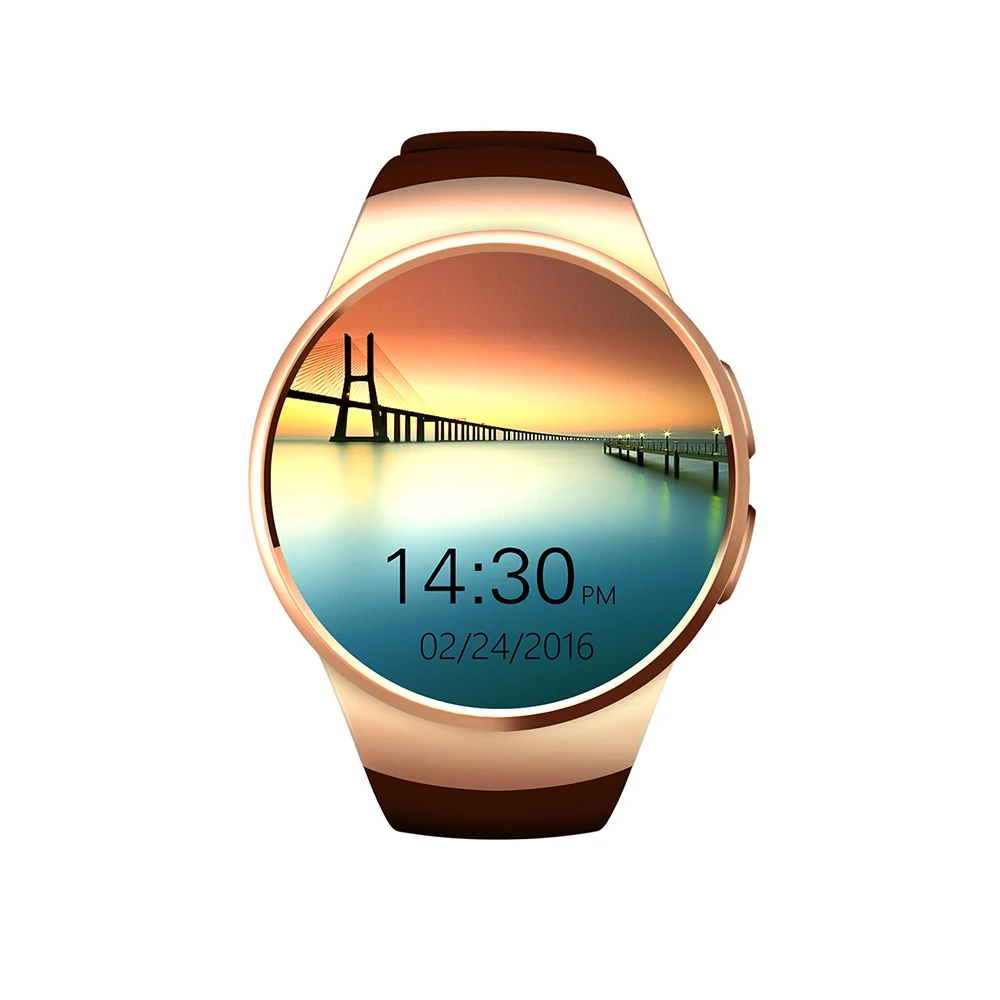 Новинка, Bluetooth, умные часы KW18 для мужчин и женщин, с поддержкой монитора сердечного ритма, SIM LET, 3g, TF карта, умные часы для Android IOS, PK QW09 - Цвет: Золотой