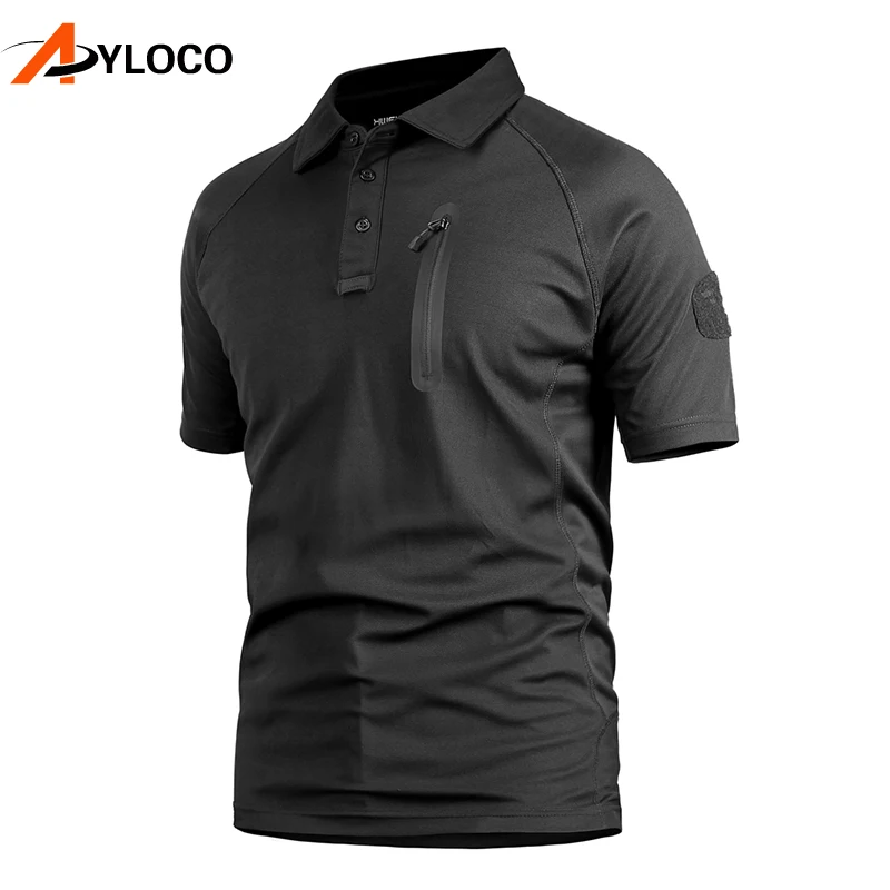 Rápida dos Homens de Combate do Exército Camisas de Carga ao ar Livre de Secagem Militar Tático Camisetas Respirável Lapela Collar Estiramento Casual 8 Homens de Combate Do Exército Militar Tático