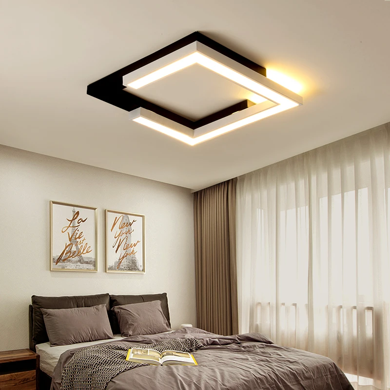 

Chandelier Lighting for living room bedroom Lustre Lamparas de techo Square White+Black Ceiling Chandelier home deco Chandeliers