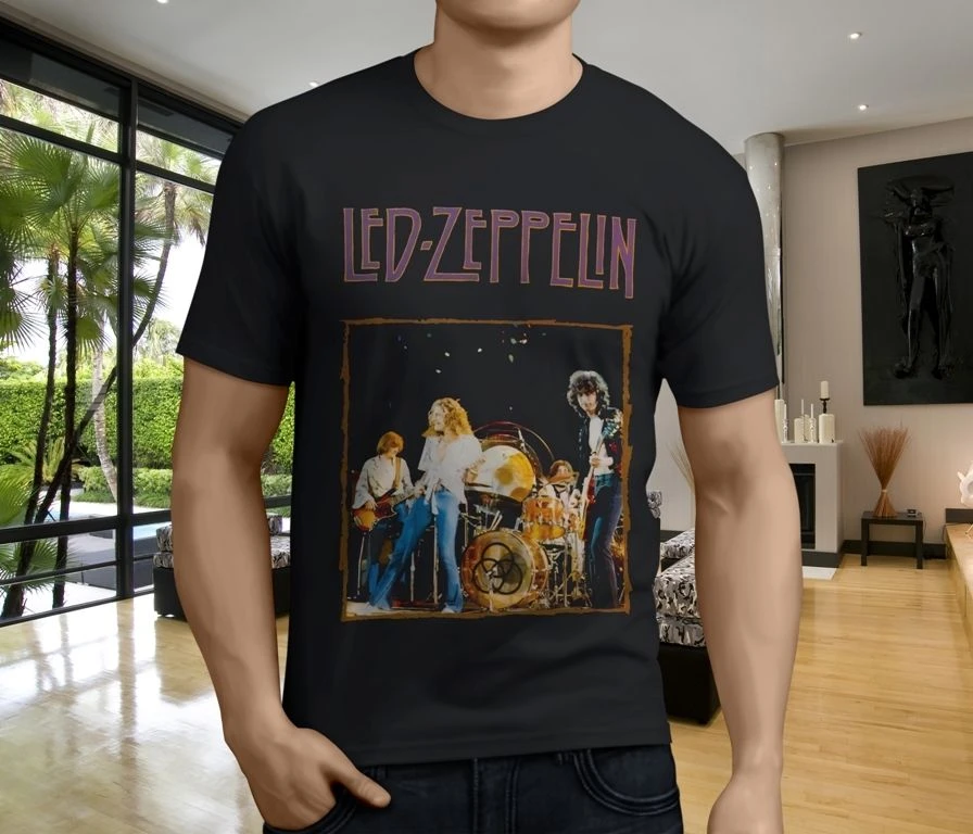 Caliente nuevo Led Zeppelin Jimmy Page Robert Plant 2018 manga corta de algodón Camisetas - AliExpress