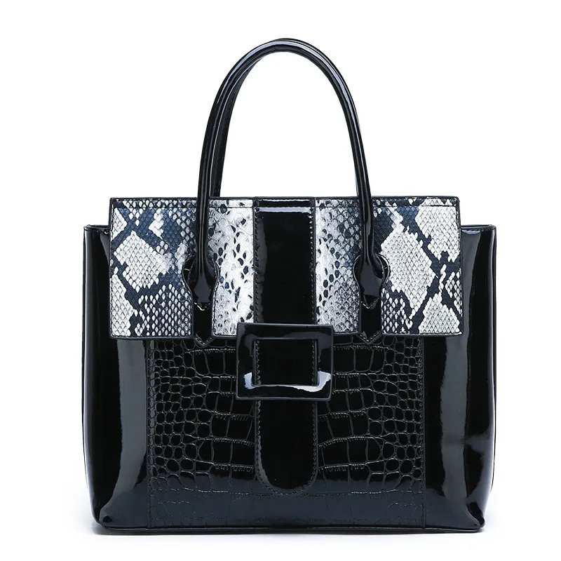 

Vintage Genuine Leather Women Handbags Fashion Alligator Totes Messenger Bags High Quality Wax oil skin Bag