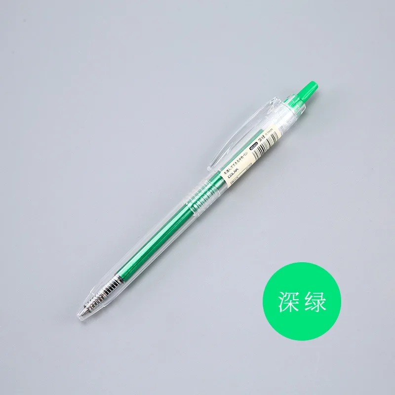 12 цветов, гелевые цветные ручки, цветные гелевые ручки для школы, милые ручки, канцелярские принадлежности 0,5 мм - Цвет: Зеленый
