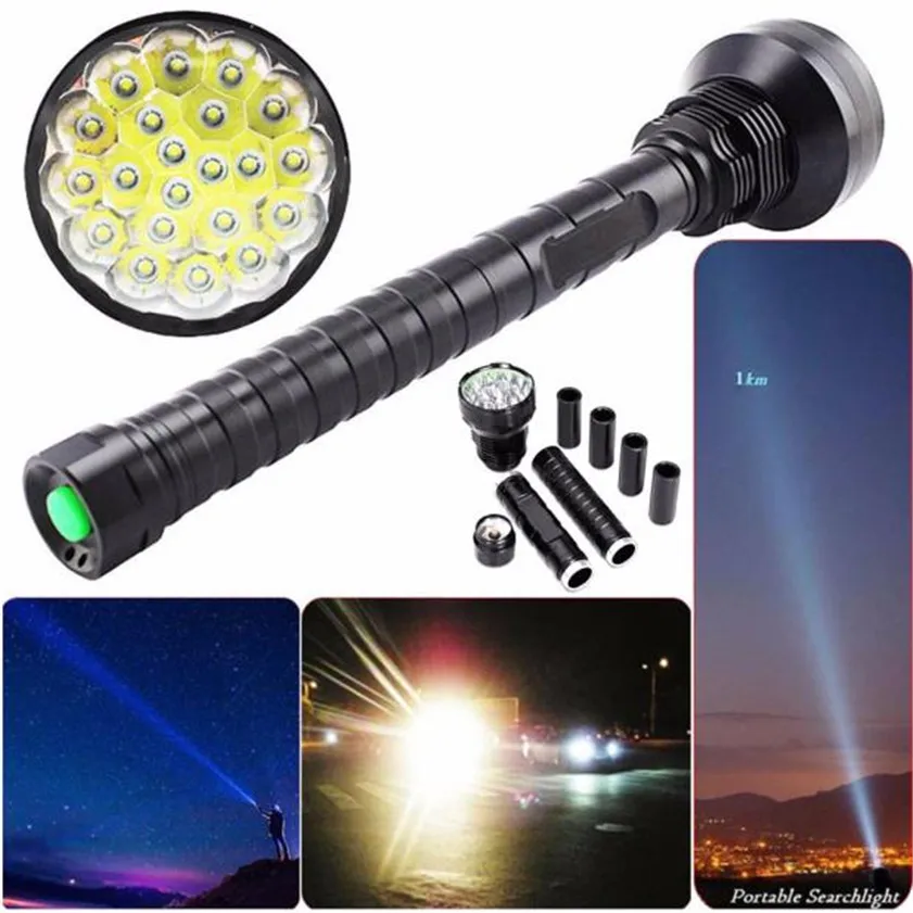 

High Quality 28000LM CREE XM-L LED 21x T6 Super Flashlight Torch Lamp Light 5Mode 26650 18650