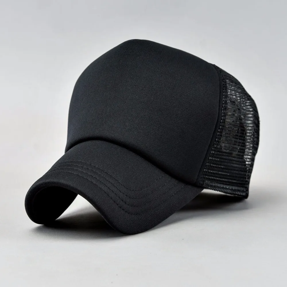 2016 Fashion trucker hat for men black blank baseball caps women brim