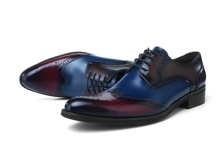 as Misturada Dos Genuíno Homens De Apontou Esculpido Qualidade Alta Vestido Personalidade Pic Artesanal Couro Dedos Sapatos Confortáveis As Pic Cor Sapatas fHCwPqnHY