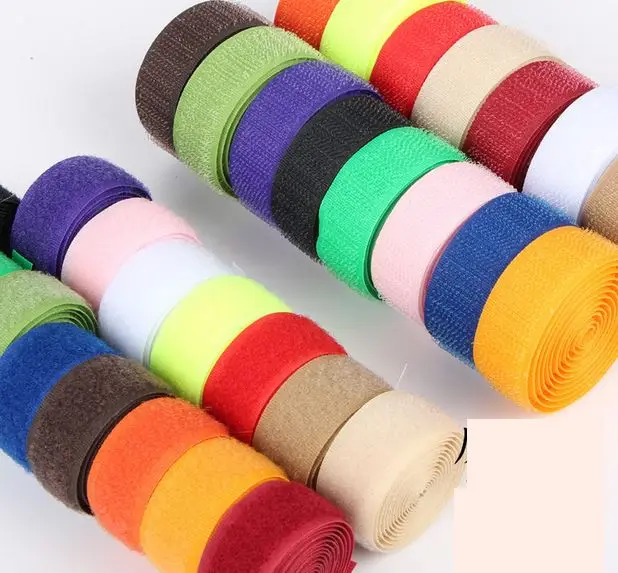 

2 Rolls 2cm*25m Multi color Hook and Loop Self Adhesive Fastener Tape Adhesive Velcro tape adesivo sugru Tape Velcro cable
