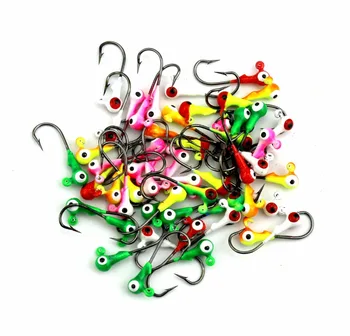

HENGJIA 50PCS/Lot 1G Lead Hook Mixed Color Jigs Head Fishing Lures Baits Pesca Fishing Tackle