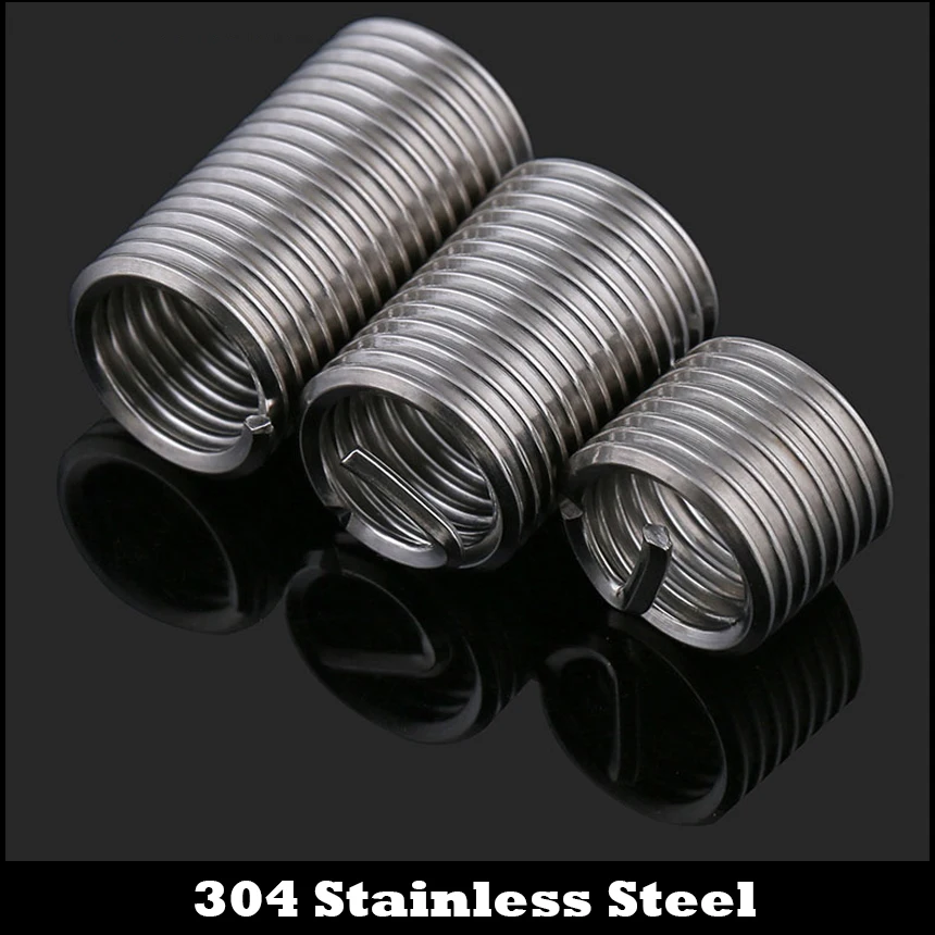

10Pcs M10 M10*1.5*1.5D M10x1.5x1.5D (ID*Pitch*XD) 304 Stainless Steel 304ss Repair Screw Bushing Sleeve Coil Wire Thread Insert