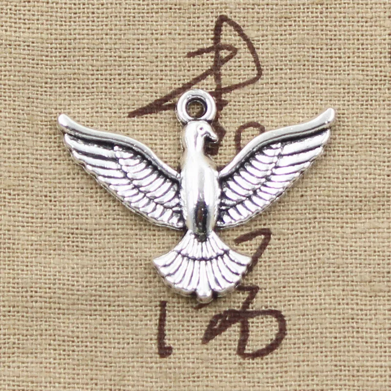 8pcs Charms eagle hawk 28*37mm Antique Silver Plated Pendants Making DIY Handmade Tibetan Silver