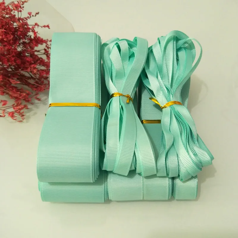 

10yards ( 9meters ) 6mm 9mm 15mm 19mm 25mm 38mm 50mm Light Green 0314# 100% Polyester Solid Color Grosgrain Ribbon