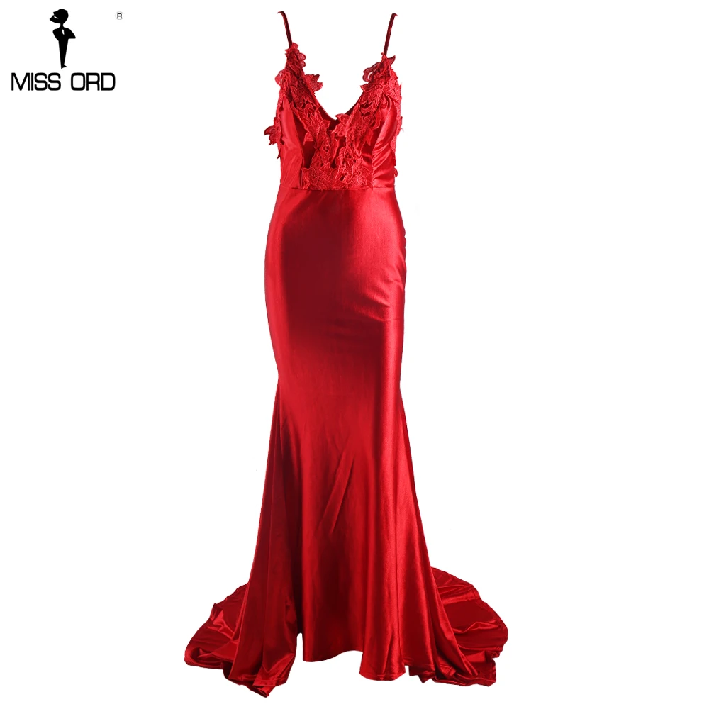 Missord сексуальное платье с v-образным вырезом без рукавов с открытой спиной красного цвета макси платье для вечеринки FT8217