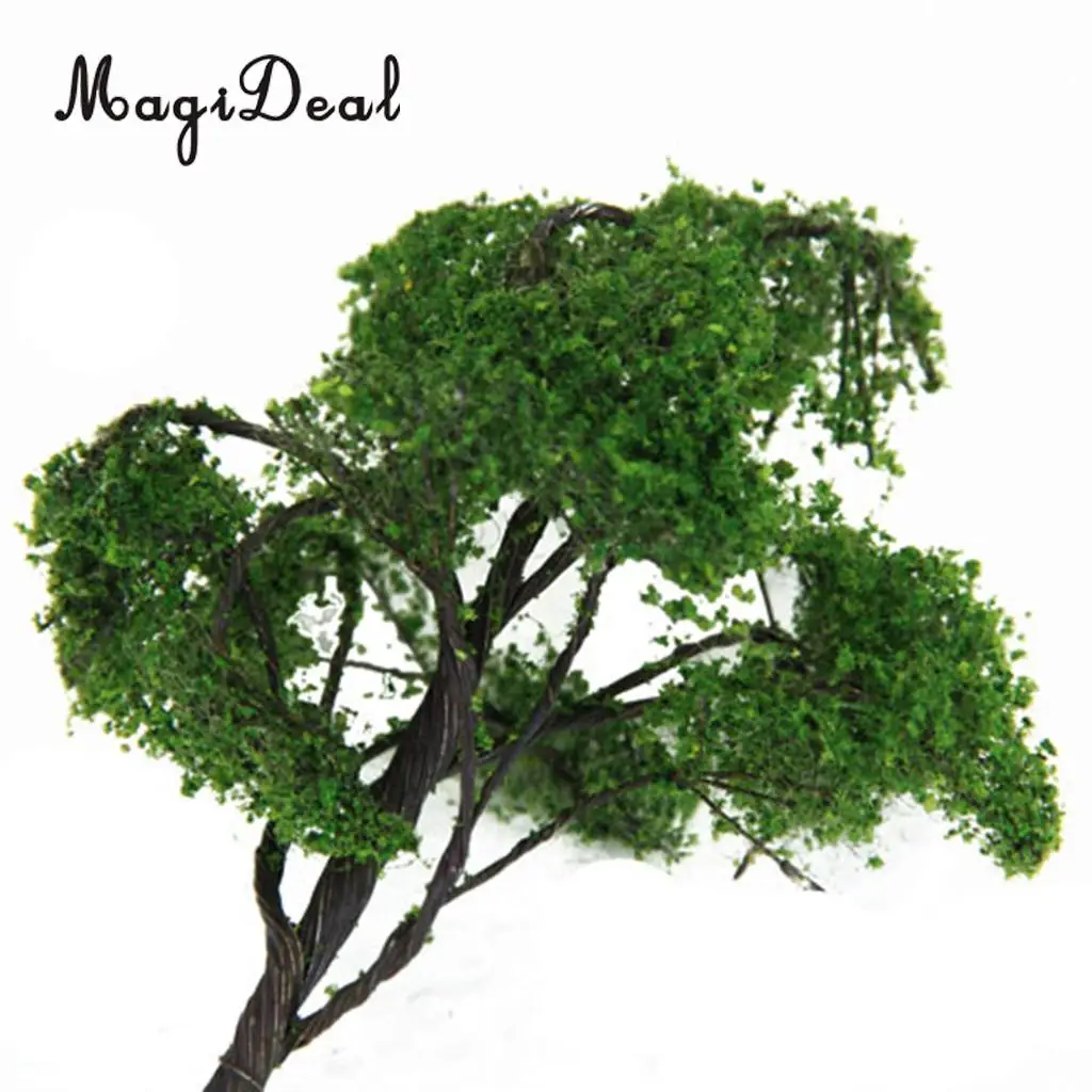 MagiDeal 1Pc 12cm Scenery Street Railway Railroad GreenScene Landscape Model Elm Tree for House Park Garden Layout Child Toy