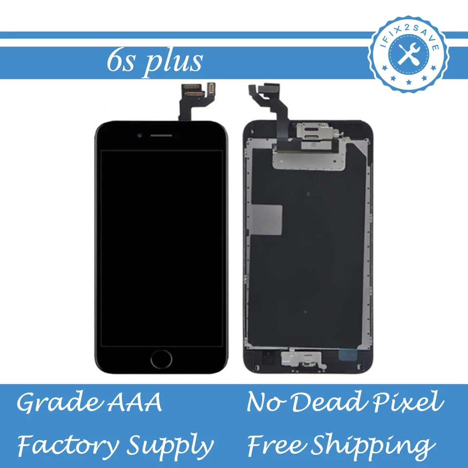 

LCD Digitizer For iphone 6s Plus LCD Display Touch Screen Assembly Replacement+Homebutton+ Front Camera+Earspeaker+ Sensor Cable